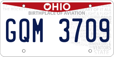 OH license plate GQM3709
