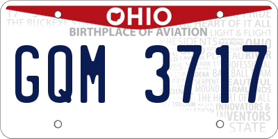 OH license plate GQM3717