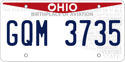 OH license plate GQM3735