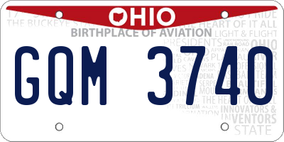 OH license plate GQM3740