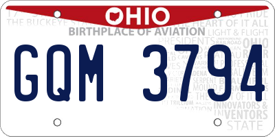 OH license plate GQM3794