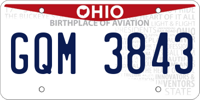 OH license plate GQM3843