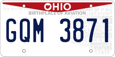 OH license plate GQM3871