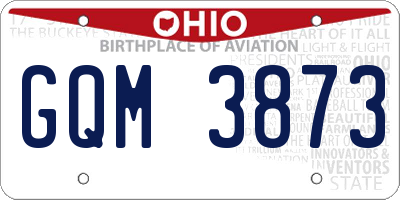 OH license plate GQM3873
