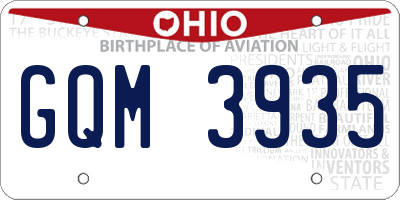 OH license plate GQM3935