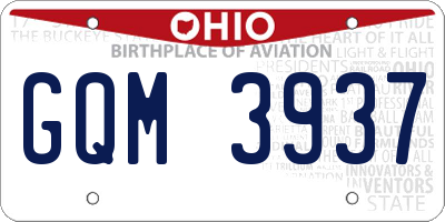 OH license plate GQM3937