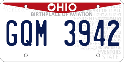 OH license plate GQM3942