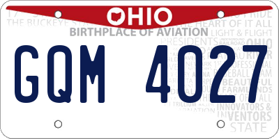 OH license plate GQM4027