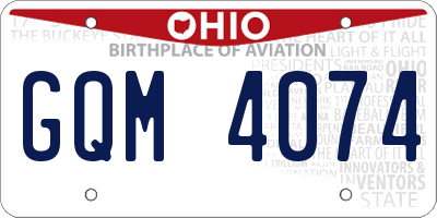 OH license plate GQM4074