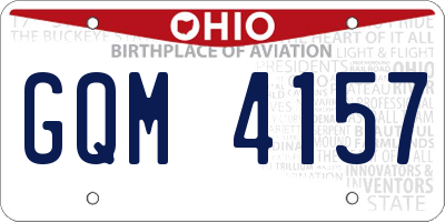 OH license plate GQM4157
