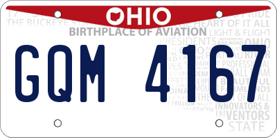 OH license plate GQM4167