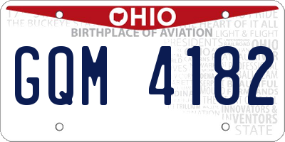 OH license plate GQM4182