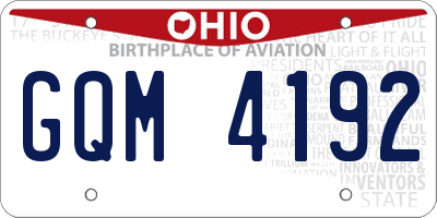 OH license plate GQM4192