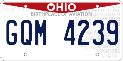 OH license plate GQM4239
