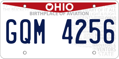 OH license plate GQM4256