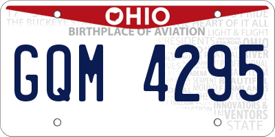 OH license plate GQM4295