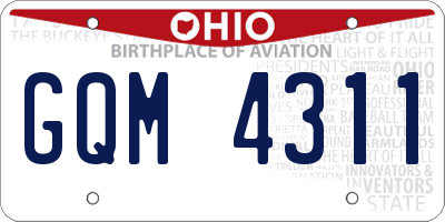 OH license plate GQM4311