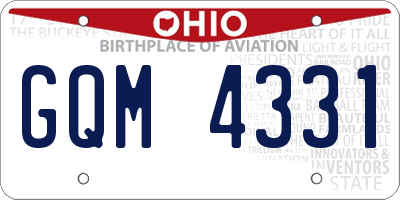 OH license plate GQM4331