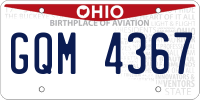 OH license plate GQM4367