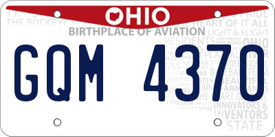 OH license plate GQM4370