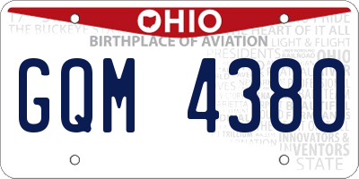 OH license plate GQM4380