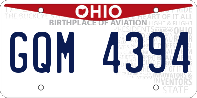 OH license plate GQM4394