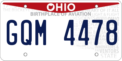 OH license plate GQM4478