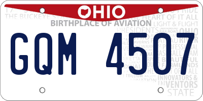 OH license plate GQM4507