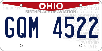 OH license plate GQM4522