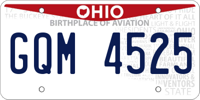 OH license plate GQM4525