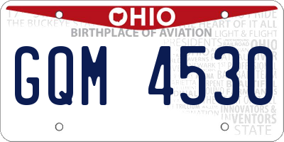 OH license plate GQM4530