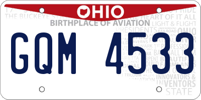 OH license plate GQM4533