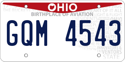 OH license plate GQM4543