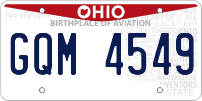 OH license plate GQM4549