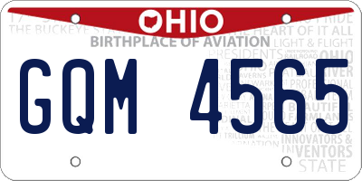 OH license plate GQM4565