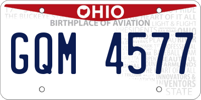 OH license plate GQM4577