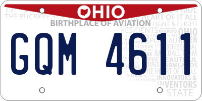 OH license plate GQM4611