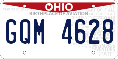 OH license plate GQM4628