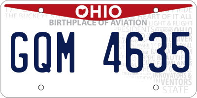 OH license plate GQM4635