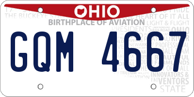 OH license plate GQM4667