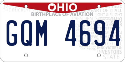 OH license plate GQM4694