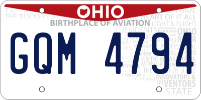 OH license plate GQM4794