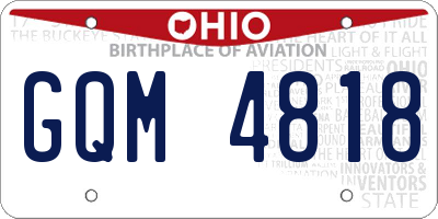 OH license plate GQM4818