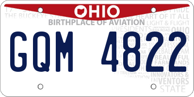 OH license plate GQM4822