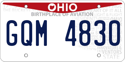 OH license plate GQM4830