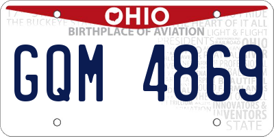 OH license plate GQM4869