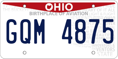 OH license plate GQM4875