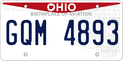 OH license plate GQM4893