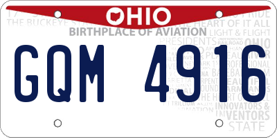 OH license plate GQM4916