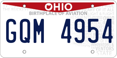 OH license plate GQM4954